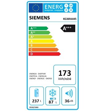 Siemens KG36NAI45 spotřeba energie